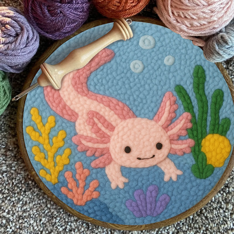 Axolotl Punch Needle  Kit - Cute Ocean Animal | Easy To Beginner - image 2