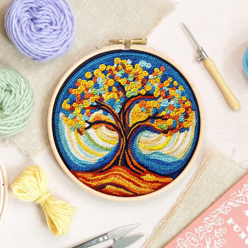 Golden Tree Punch Needle  Kit - Diy Sewing Crafts | Nice Art Gift - image 6