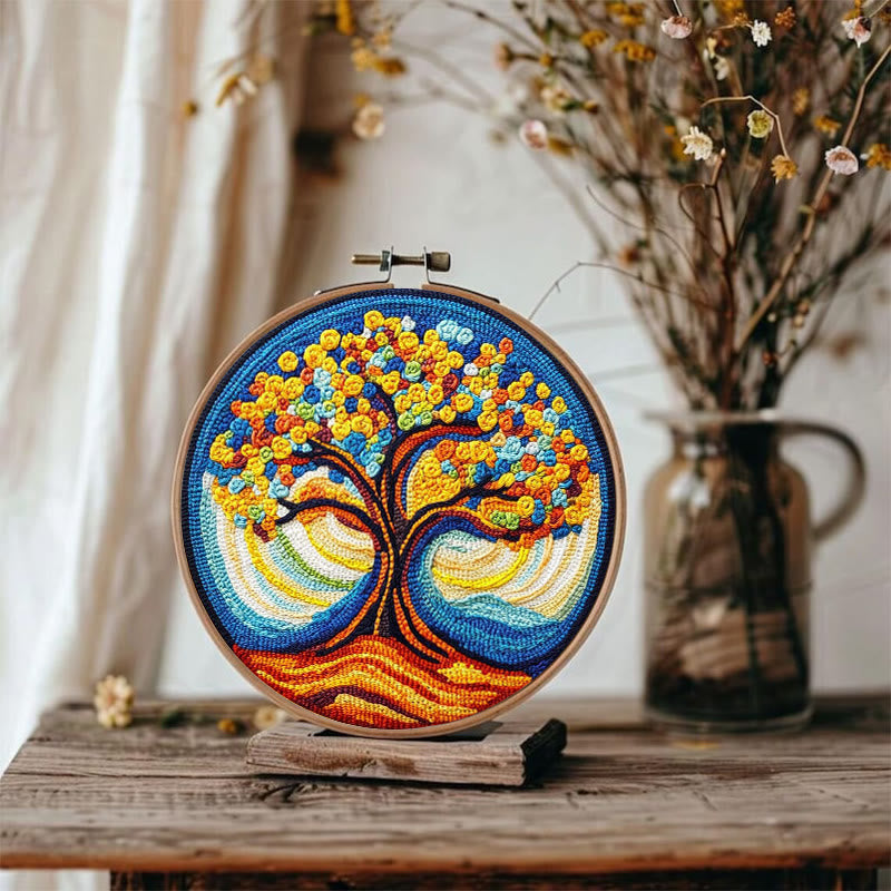 Golden Tree Punch Needle  Kit - Diy Sewing Crafts | Nice Art Gift - image 8