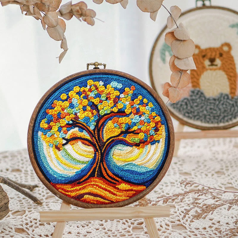 Golden Tree Punch Needle  Kit - Diy Sewing Crafts | Nice Art Gift - image 7