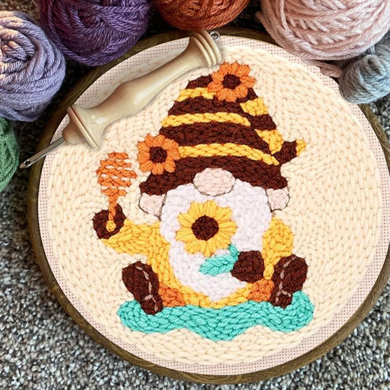 Honey Gnome Punch Needle  Kit - Cute Handmade Craft | Great Needlework Gifts  - image 3