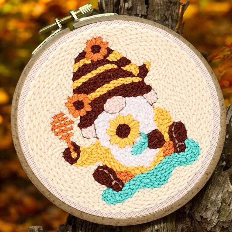 Honey Gnome Punch Needle  Kit - Cute Handmade Craft | Great Needlework Gifts  - image 2