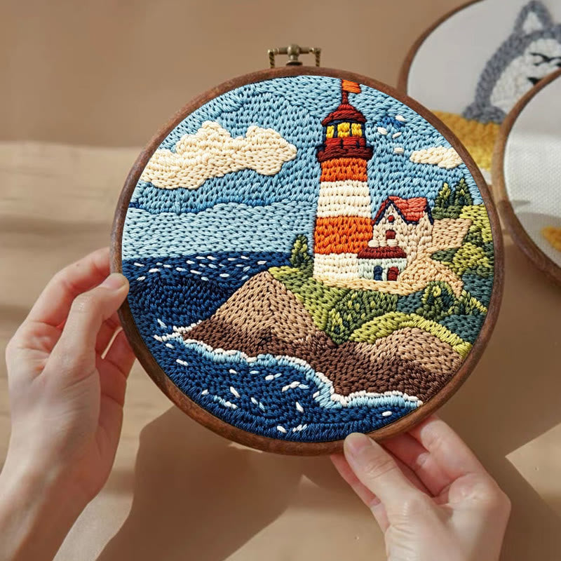 Seaside Lighthouse Punch Needle  Kit - Beautiful Landscape Craft | Perfect Room Decoration - image 4