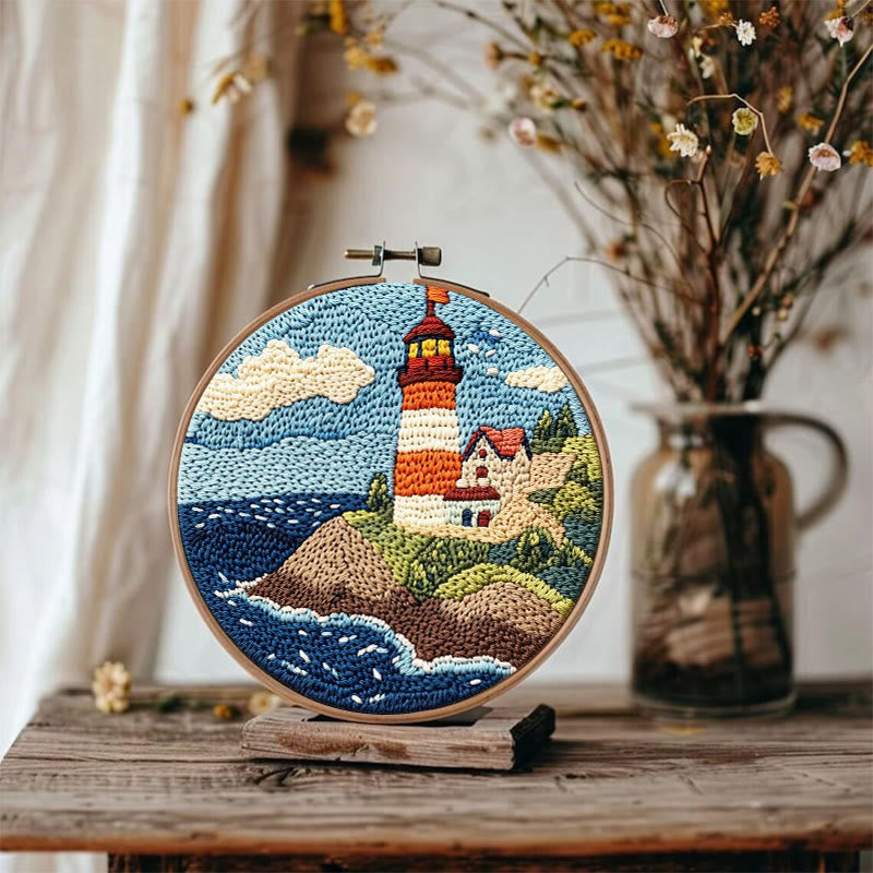 Seaside Lighthouse Punch Needle  Kit - Beautiful Landscape Craft | Perfect Room Decoration - image 7