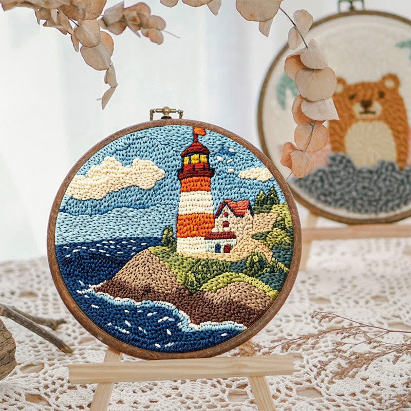 Seaside Lighthouse Punch Needle  Kit - Beautiful Landscape Craft | Perfect Room Decoration - image 6