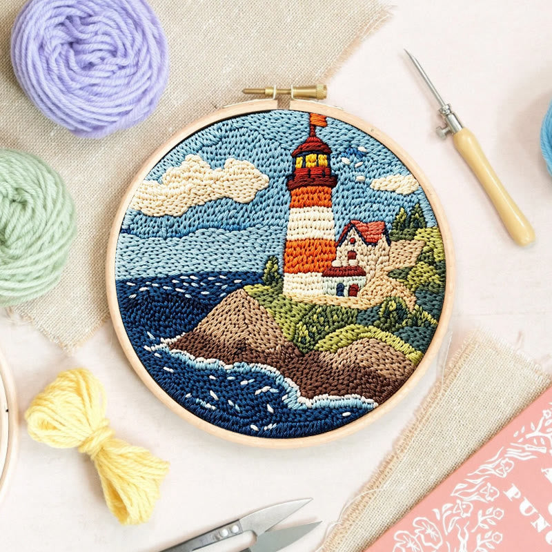 Seaside Lighthouse Punch Needle  Kit - Beautiful Landscape Craft | Perfect Room Decoration - image 5