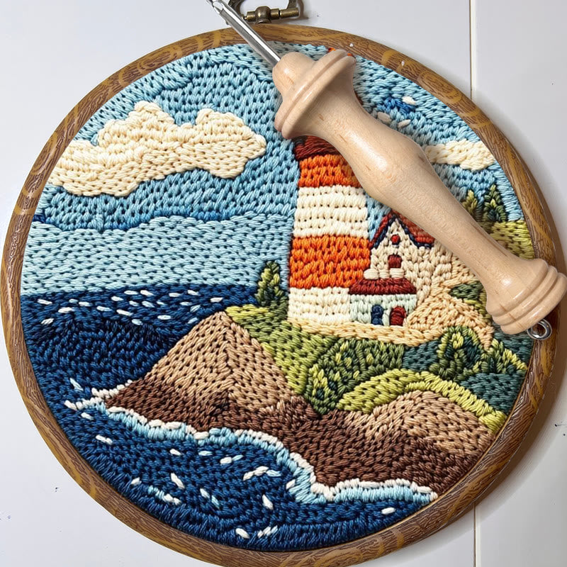 Seaside Lighthouse Punch Needle  Kit - Beautiful Landscape Craft | Perfect Room Decoration - image 8