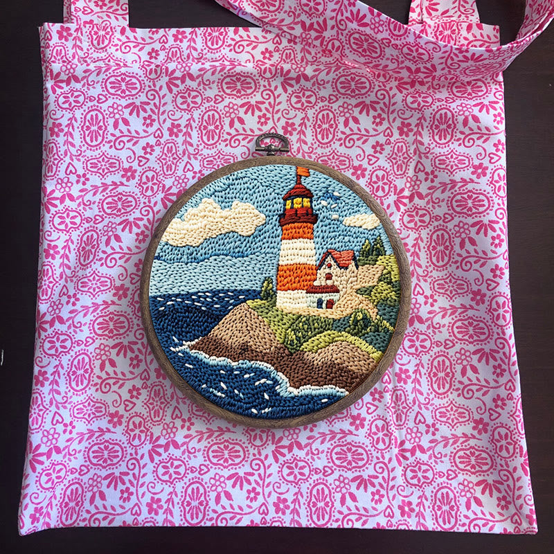 Seaside Lighthouse Punch Needle  Kit - Beautiful Landscape Craft | Perfect Room Decoration - image 9