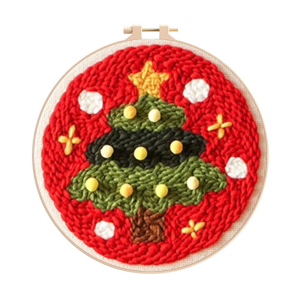 Shining Christmas Tree Punch Needle  Kit - Great  Christmas Gifts |  Perfect For Wall Decoration - 20cm*20cm - image 0