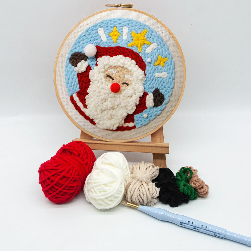 Christmas Surprise Punch Needle  Kit - Cute Santa Claus | Diy Christmas Craft - image 1