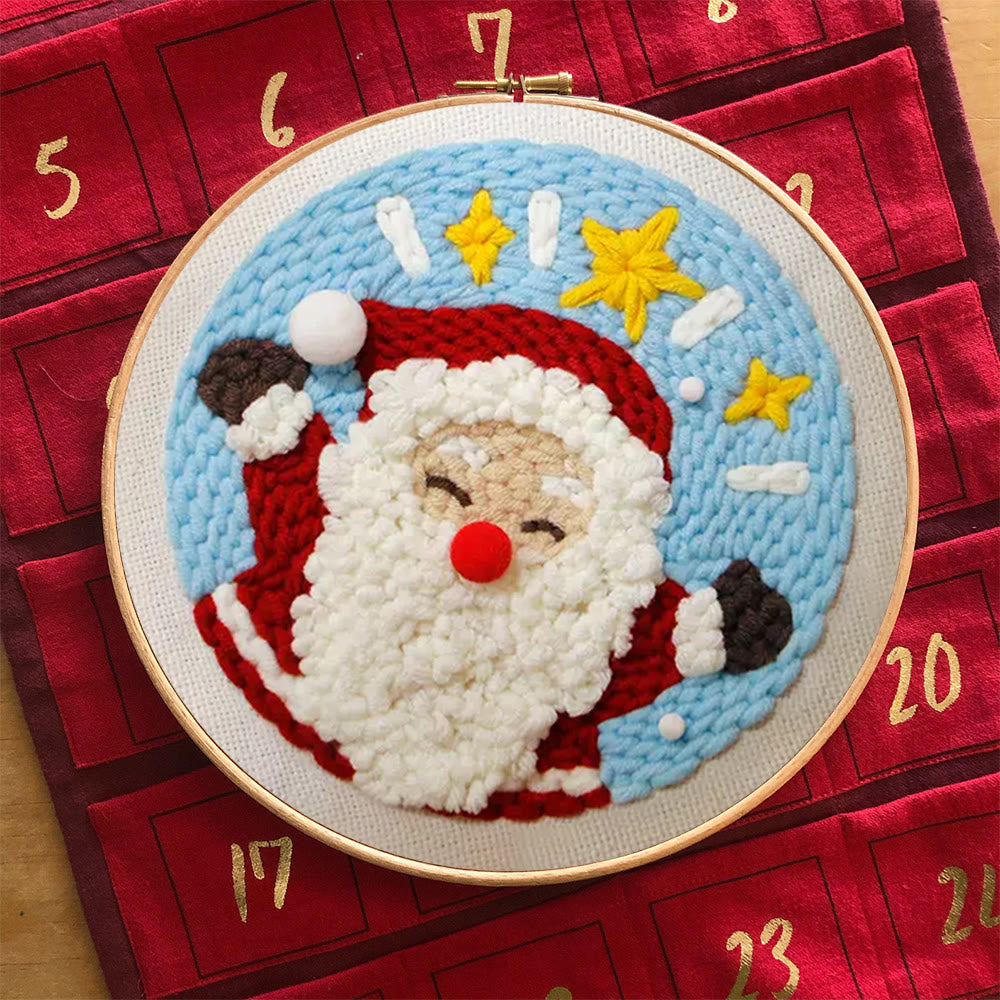 Christmas Surprise Punch Needle  Kit - Cute Santa Claus | Diy Christmas Craft - image 7
