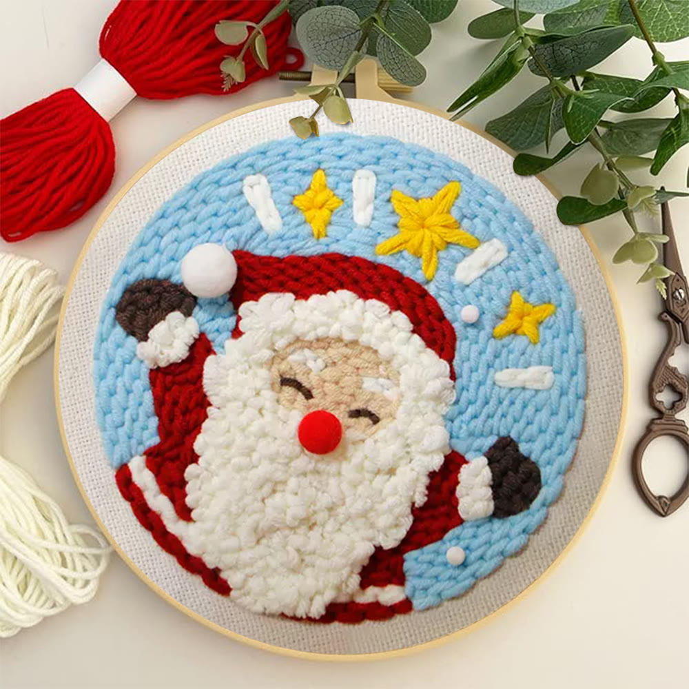 Christmas Surprise Punch Needle  Kit - Cute Santa Claus | Diy Christmas Craft - image 3