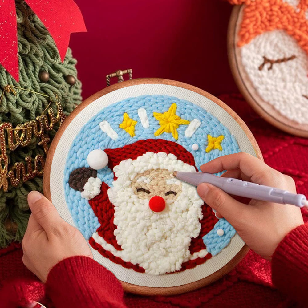 Christmas Surprise Punch Needle  Kit - Cute Santa Claus | Diy Christmas Craft - image 5