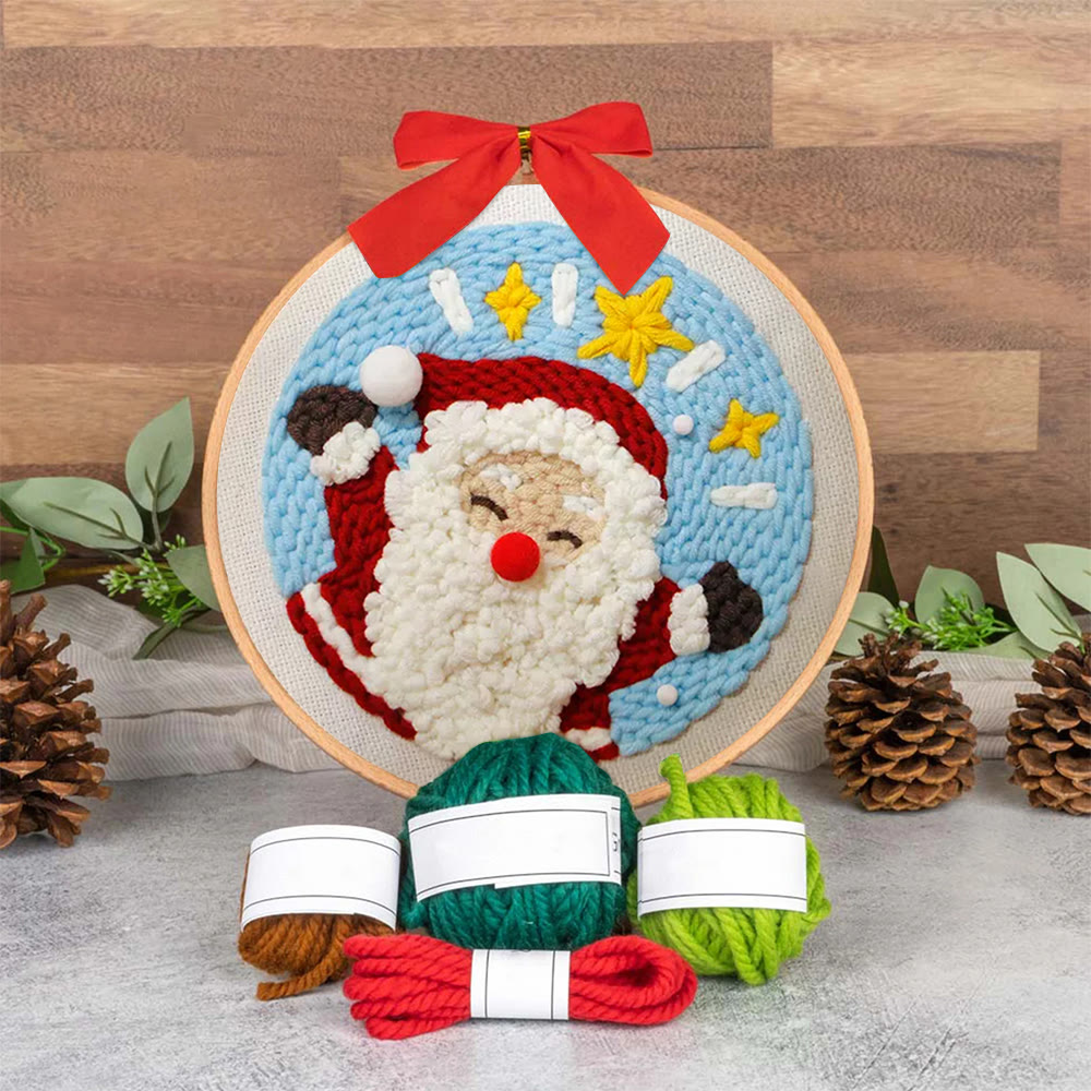 Christmas Surprise Punch Needle  Kit - Cute Santa Claus | Diy Christmas Craft - image 6