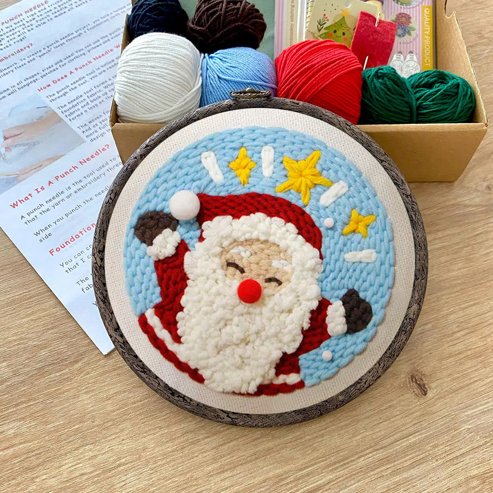 Christmas Surprise Punch Needle  Kit - Cute Santa Claus | Diy Christmas Craft - image 8