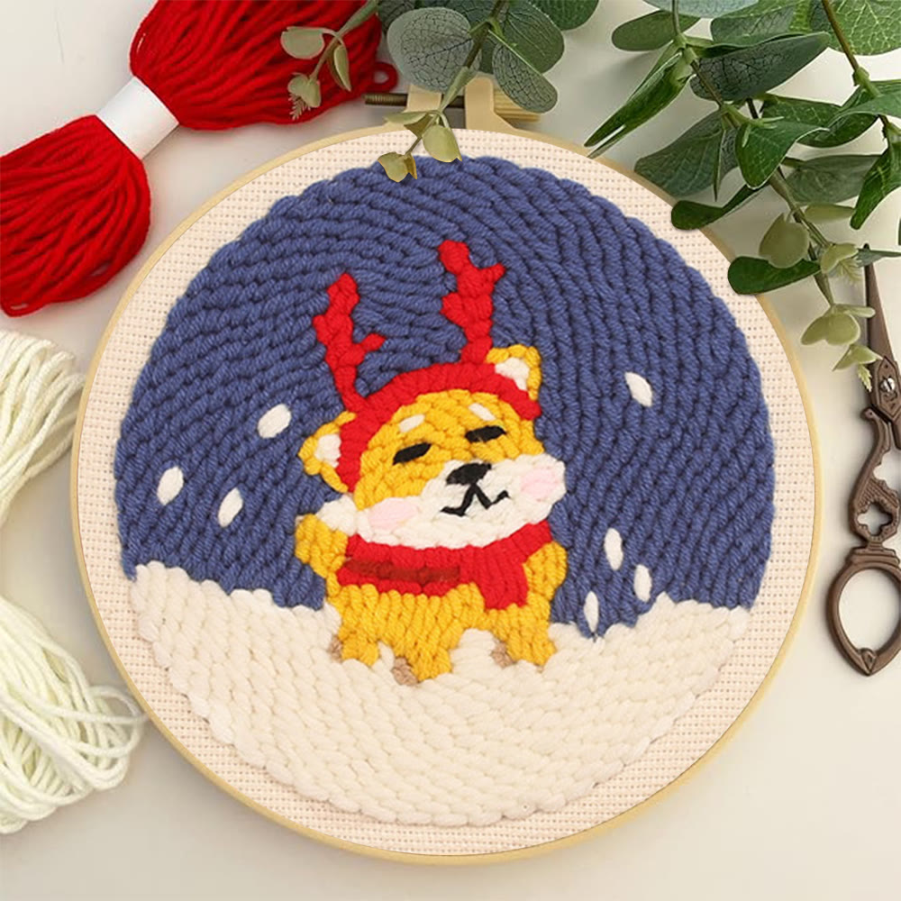 Lovely Dog Punch Needle  Kit - Christmas Room Ornament | Gifts For Dog Lovers - image 6