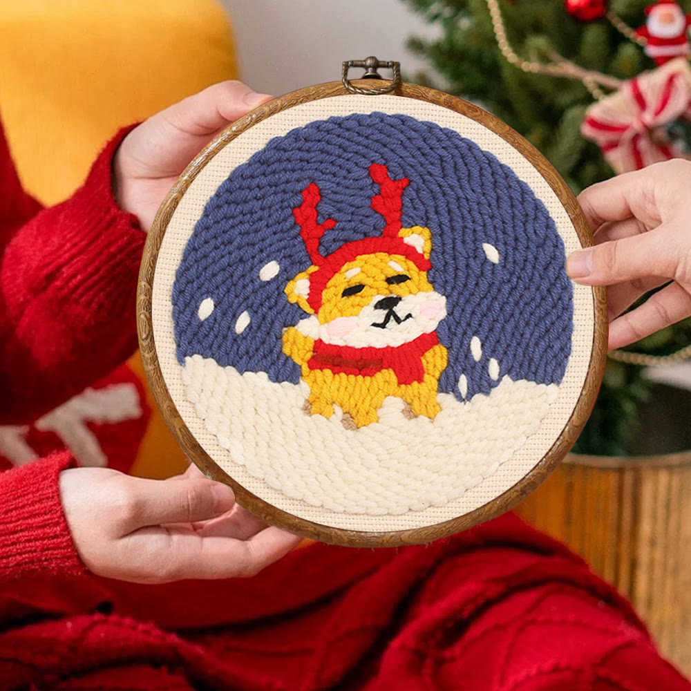 Lovely Dog Punch Needle  Kit - Christmas Room Ornament | Gifts For Dog Lovers - image 4