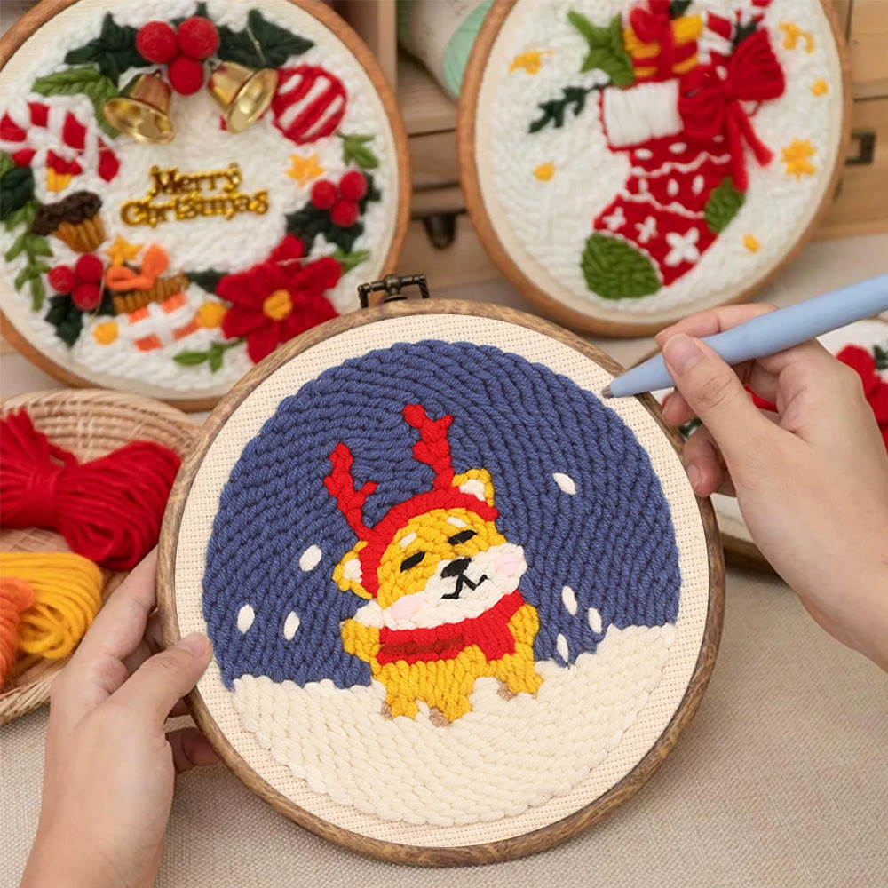 Lovely Dog Punch Needle  Kit - Christmas Room Ornament | Gifts For Dog Lovers - image 5