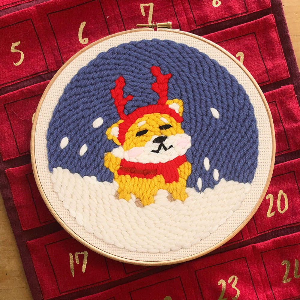 Lovely Dog Punch Needle  Kit - Christmas Room Ornament | Gifts For Dog Lovers - image 2