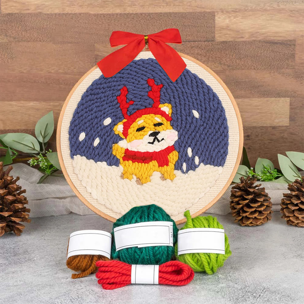 Lovely Dog Punch Needle  Kit - Christmas Room Ornament | Gifts For Dog Lovers - image 8