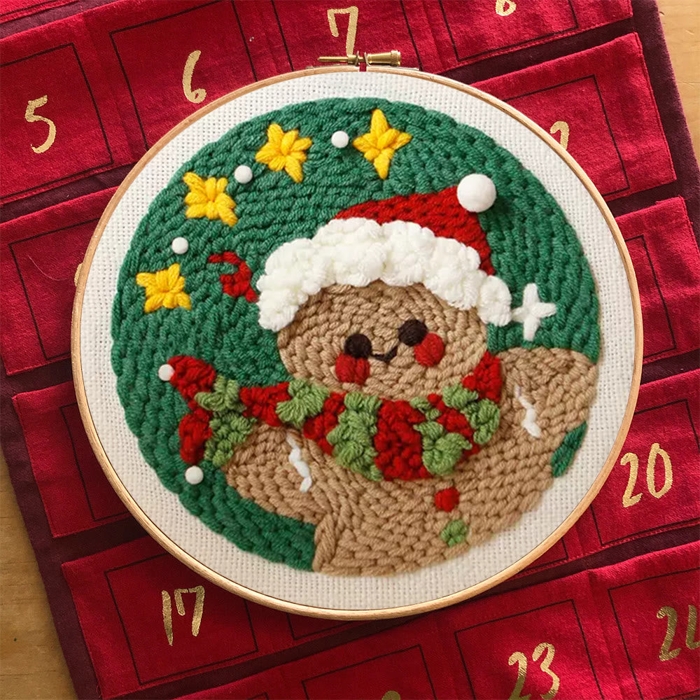 Gingerbread Man Punch Needle  Kit - Adorable Christmas Craft | Starter Christmas Needlework  - image 9