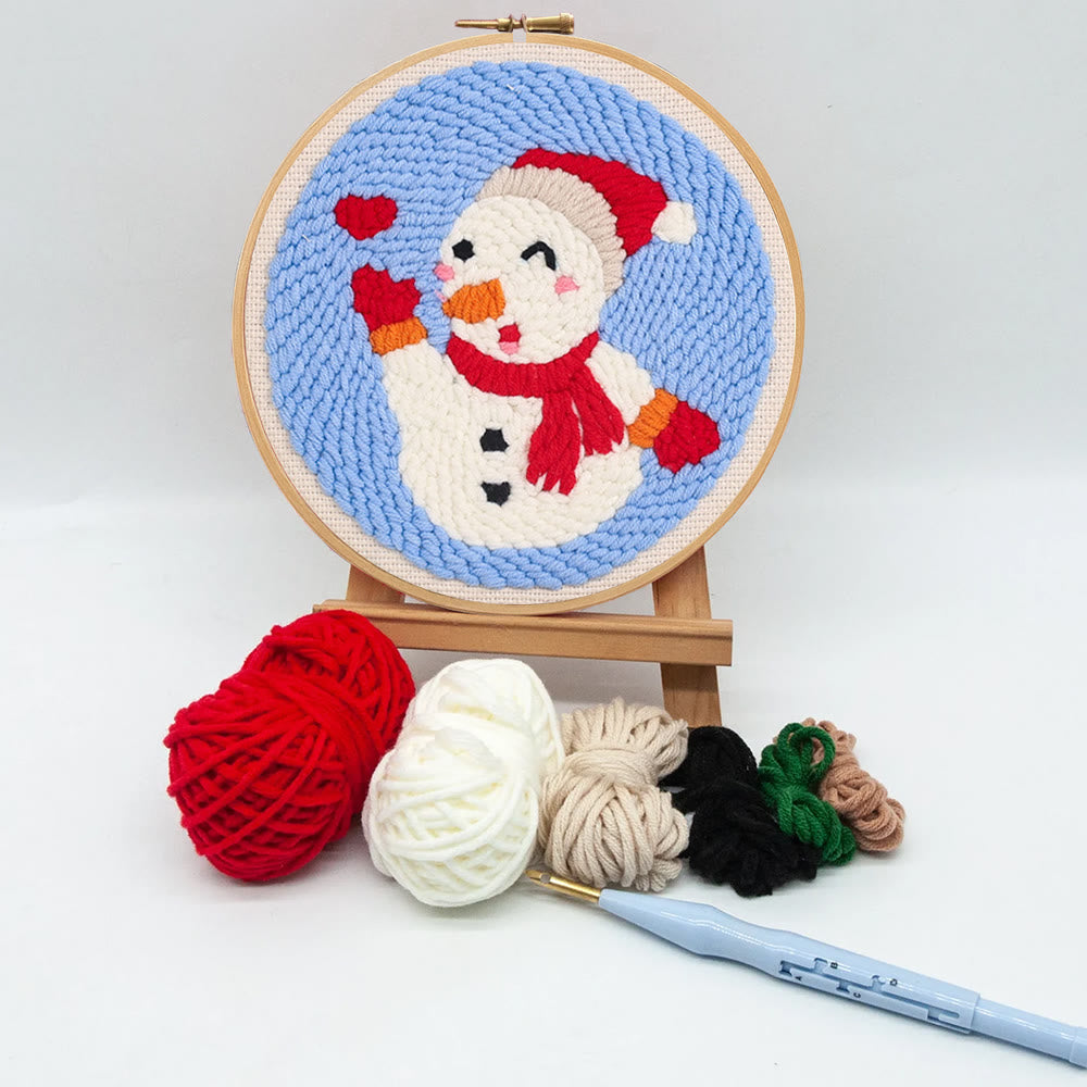 Love Snowman Punch Needle  Kit - Handmade Craft For Lover |  Unique Desk Decor  - image 9