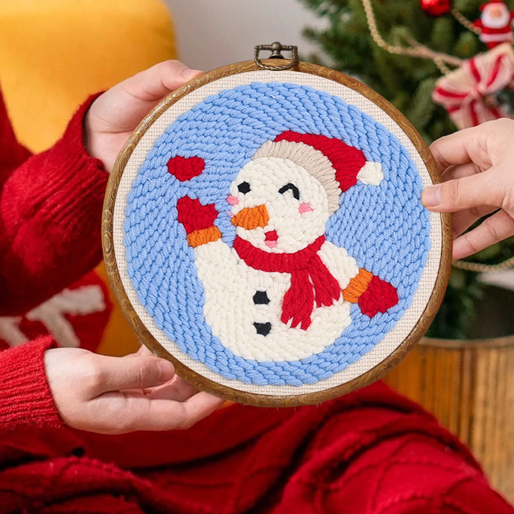 Love Snowman Punch Needle  Kit - Handmade Craft For Lover |  Unique Desk Decor  - image 3