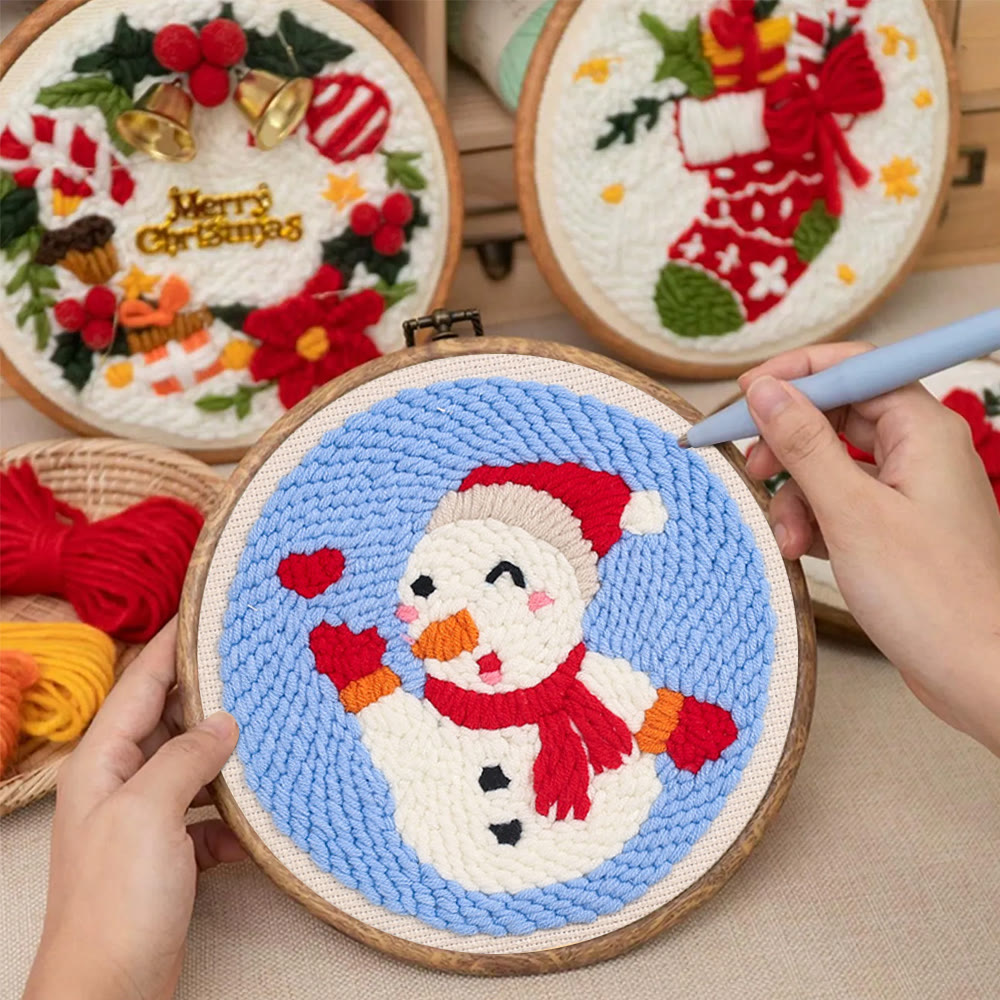 Love Snowman Punch Needle  Kit - Handmade Craft For Lover |  Unique Desk Decor  - image 6