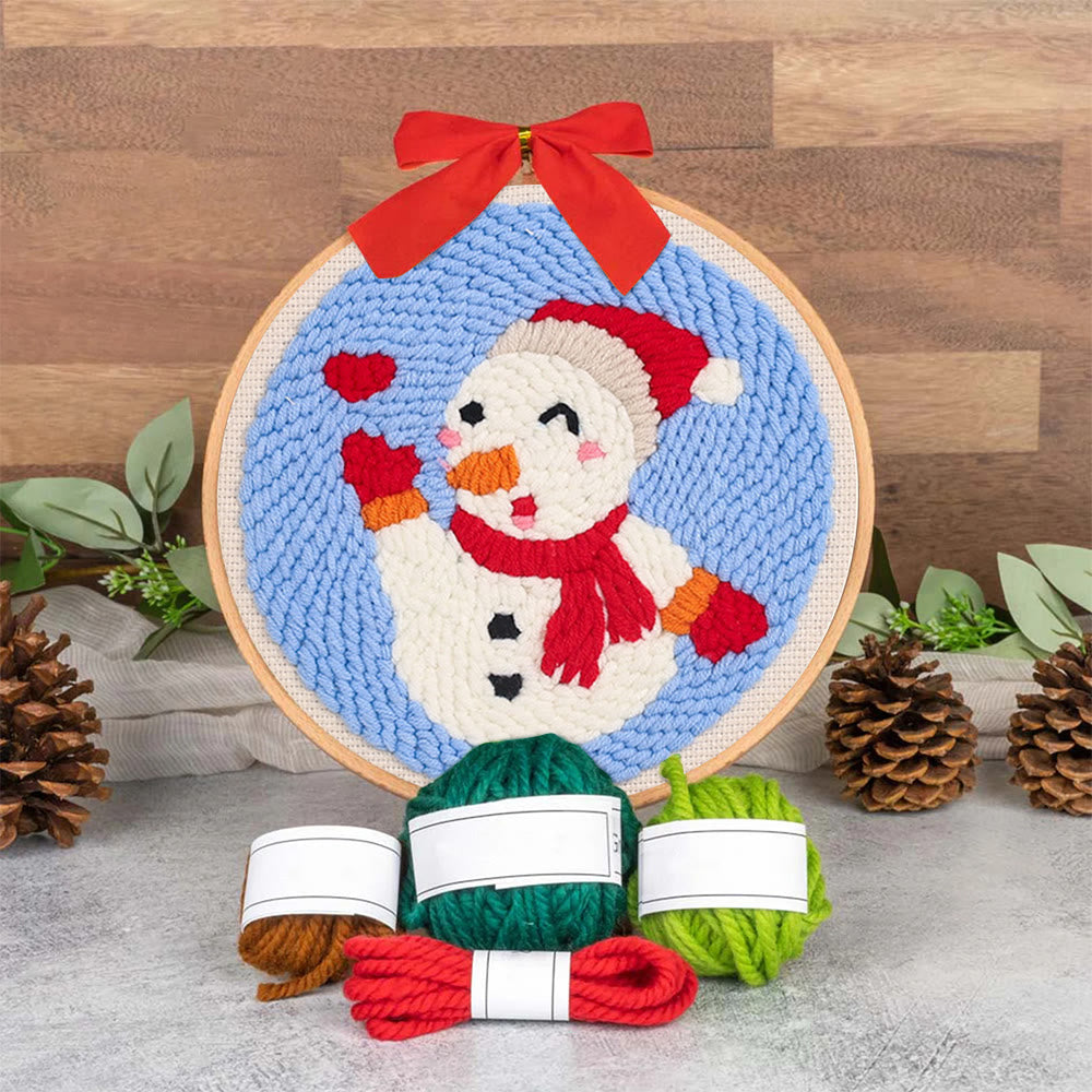 Love Snowman Punch Needle  Kit - Handmade Craft For Lover |  Unique Desk Decor  - image 8