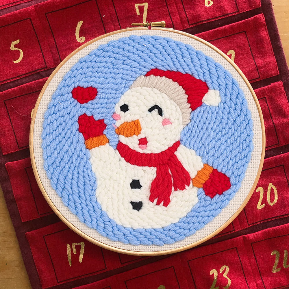 Love Snowman Punch Needle  Kit - Handmade Craft For Lover |  Unique Desk Decor  - image 5