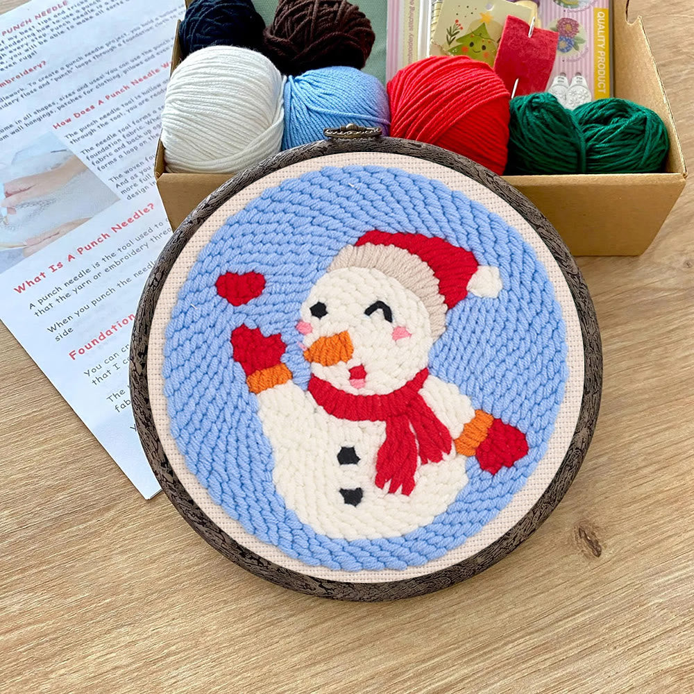 Love Snowman Punch Needle  Kit - Handmade Craft For Lover |  Unique Desk Decor  - image 7