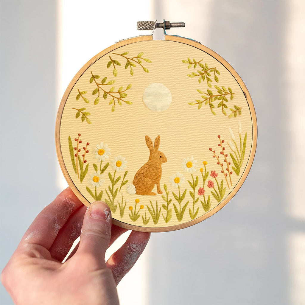 Rubbyoo Embroidery Kit - Rabbit In The Moonlight | Animal Needle Craft - image 5