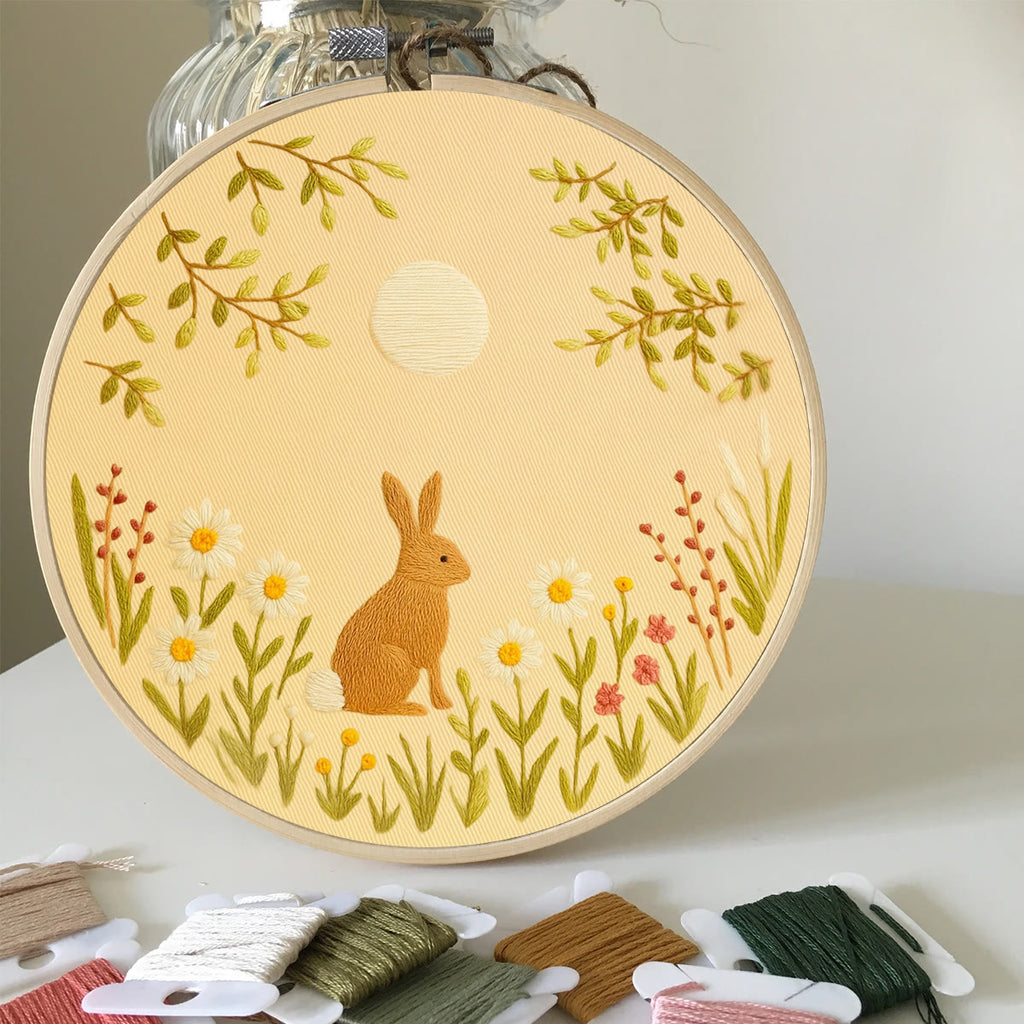 Rubbyoo Embroidery Kit - Rabbit In The Moonlight | Animal Needle Craft - image 7