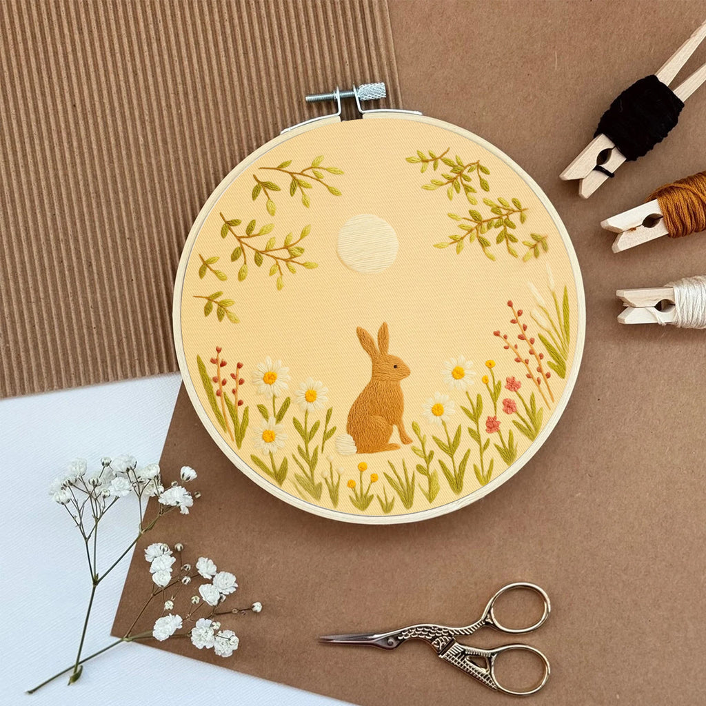 Rubbyoo Embroidery Kit - Rabbit In The Moonlight | Animal Needle Craft - image 4