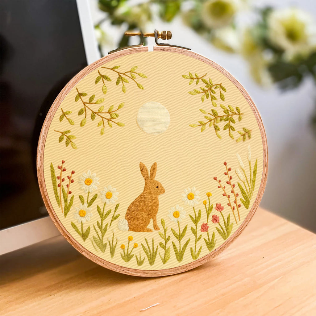Rubbyoo Embroidery Kit - Rabbit In The Moonlight | Animal Needle Craft - image 6