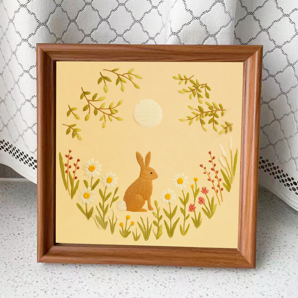 Rubbyoo Embroidery Kit - Rabbit In The Moonlight | Animal Needle Craft - Embroidery Kit Plus An Extra Frame - image 9