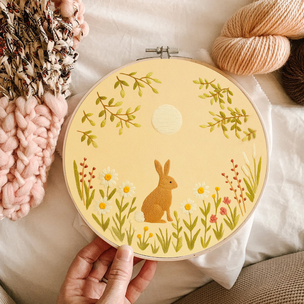 Rubbyoo Embroidery Kit - Rabbit In The Moonlight | Animal Needle Craft - image 3