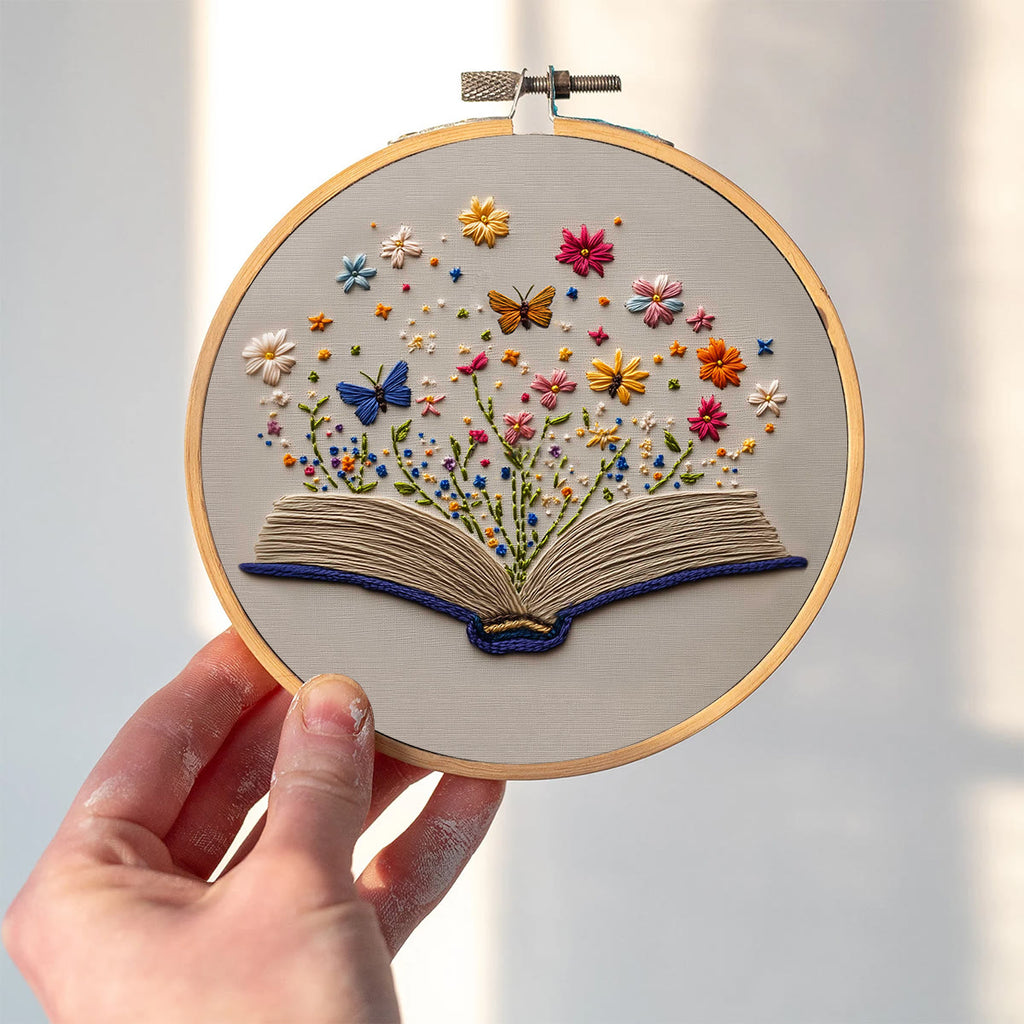 Rubbyoo Embroidery Kit - Butterflies With Blooming Book |  Stitch Set For Beginner  - image 7