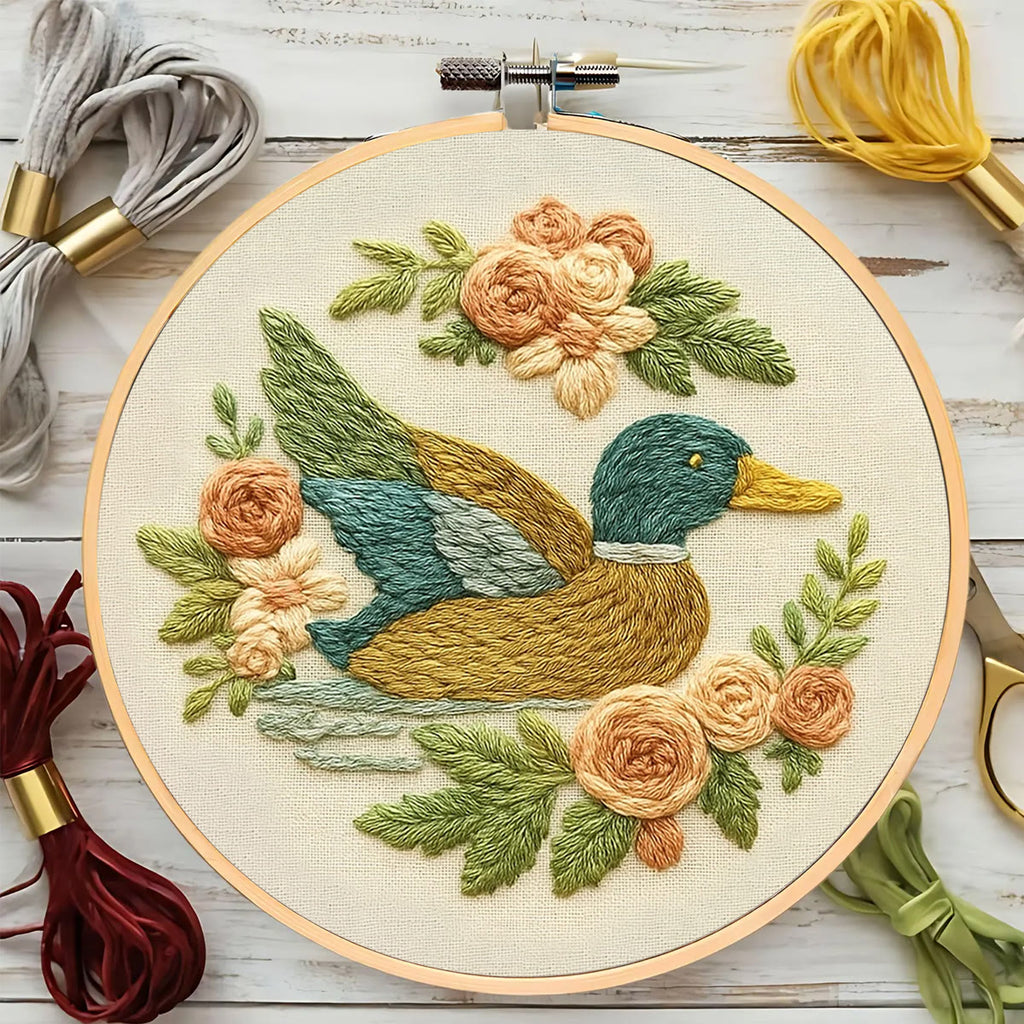 Rubbyoo Embroidery Kit - Floral Duck | Sewing Animal Craft - image 1