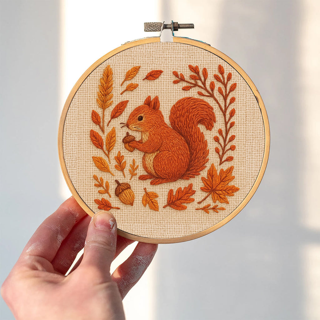 Rubbyoo Embroidery Kit - Squirrels In Autumn | Beginner Stitch Set  - image 8