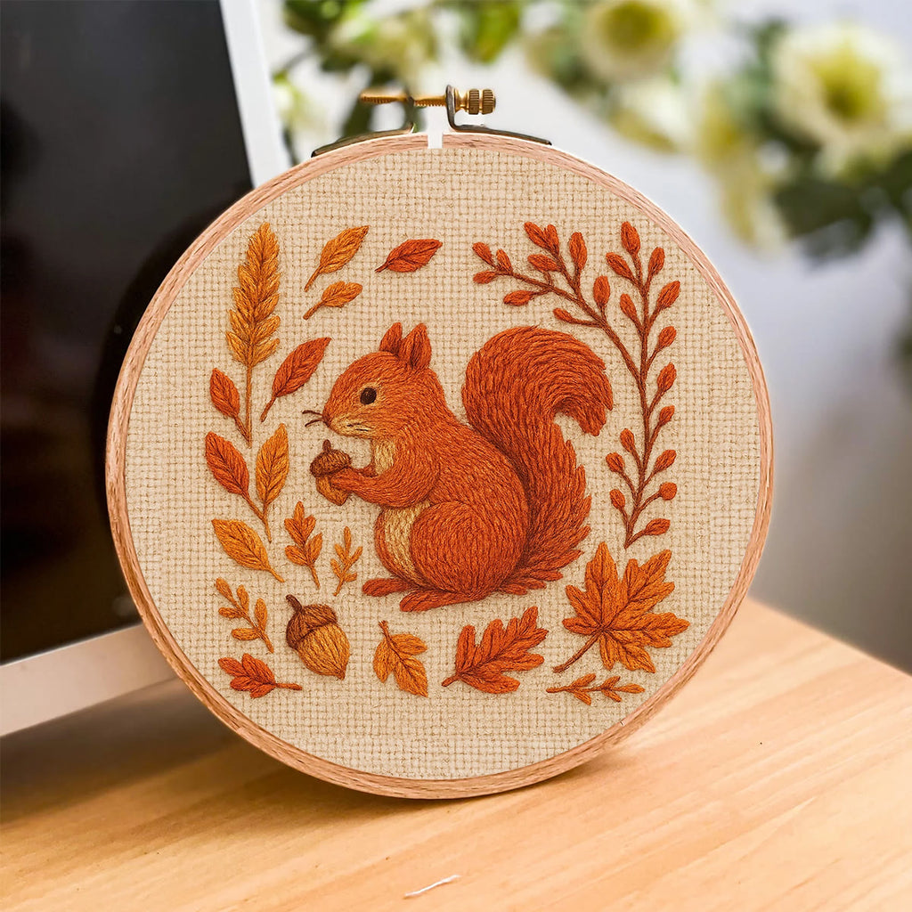 Rubbyoo Embroidery Kit - Squirrels In Autumn | Beginner Stitch Set  - image 3