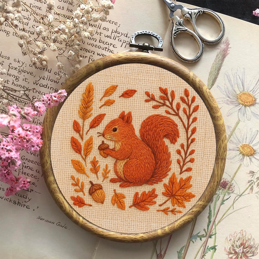 Rubbyoo Embroidery Kit - Squirrels In Autumn | Beginner Stitch Set  - image 7