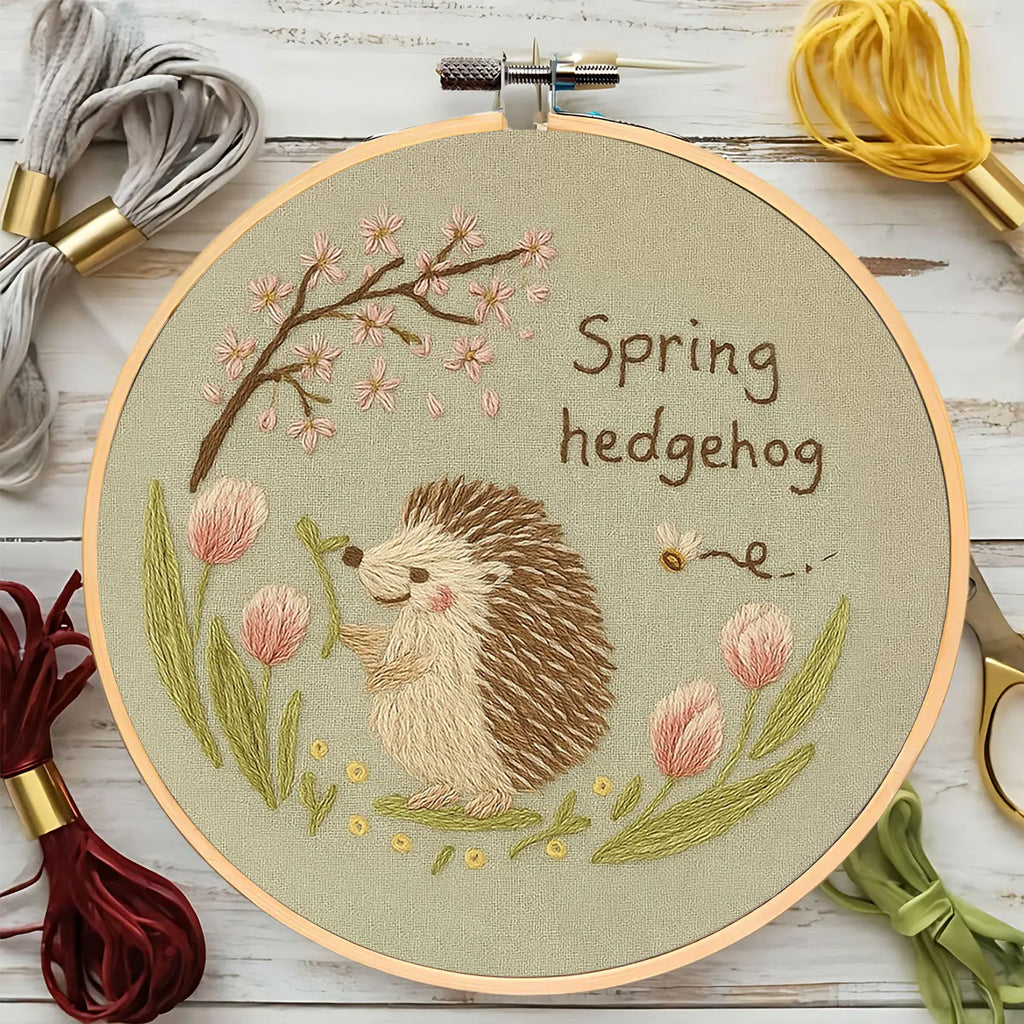 Rubbyoo Embroidery Kit - Spring Hedgehog | Diy Forest Animal Artwork  - image 3
