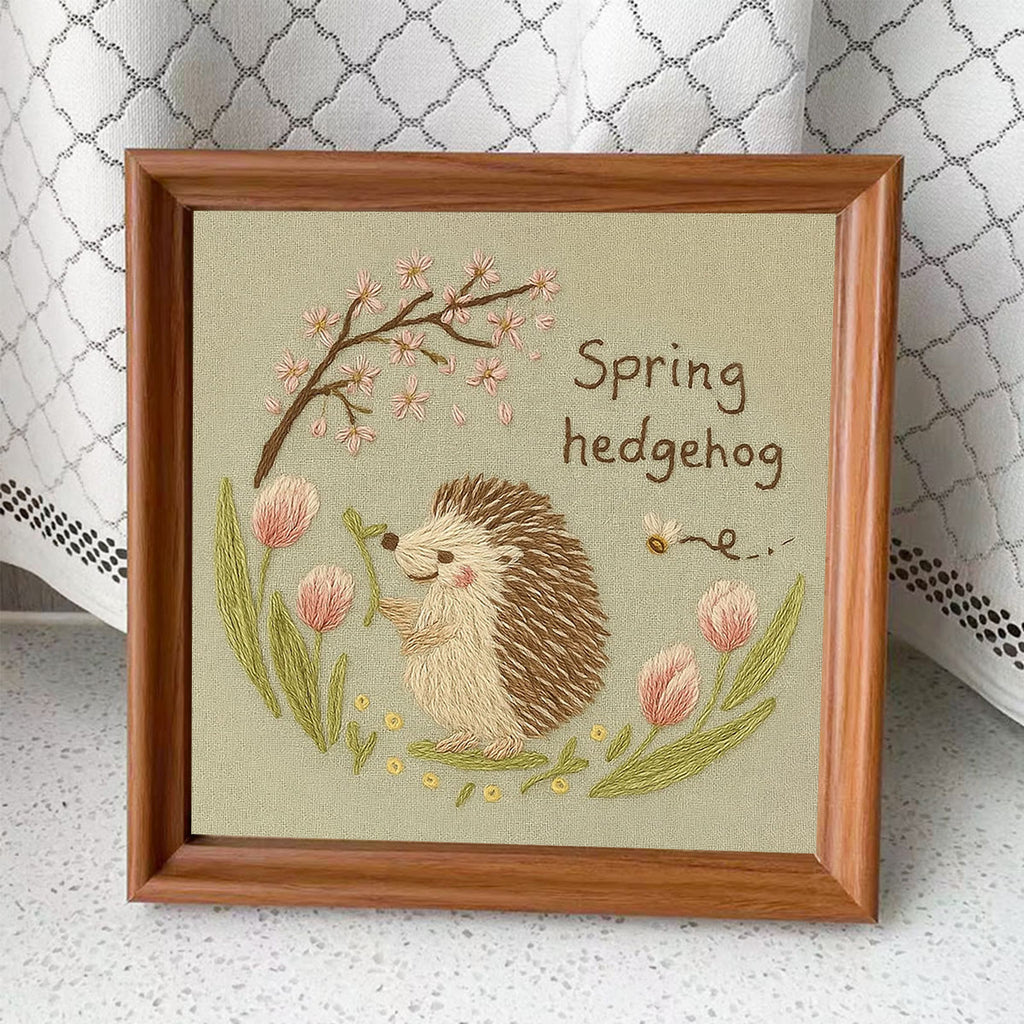 Rubbyoo Embroidery Kit - Spring Hedgehog | Diy Forest Animal Artwork  - Embroidery Kit Plus An Extra Frame - image 9