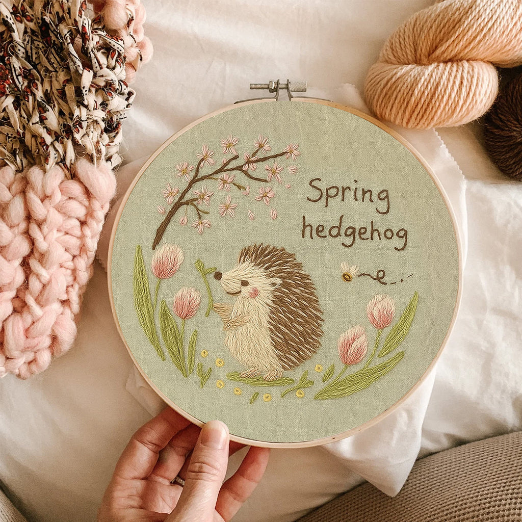 Rubbyoo Embroidery Kit - Spring Hedgehog | Diy Forest Animal Artwork  - image 1