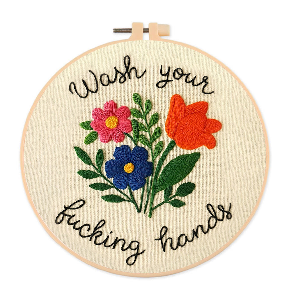 Rubbyoo Embroidery Kit - Bright Flower | Creative Floral Craft - 20*20cm - image 0