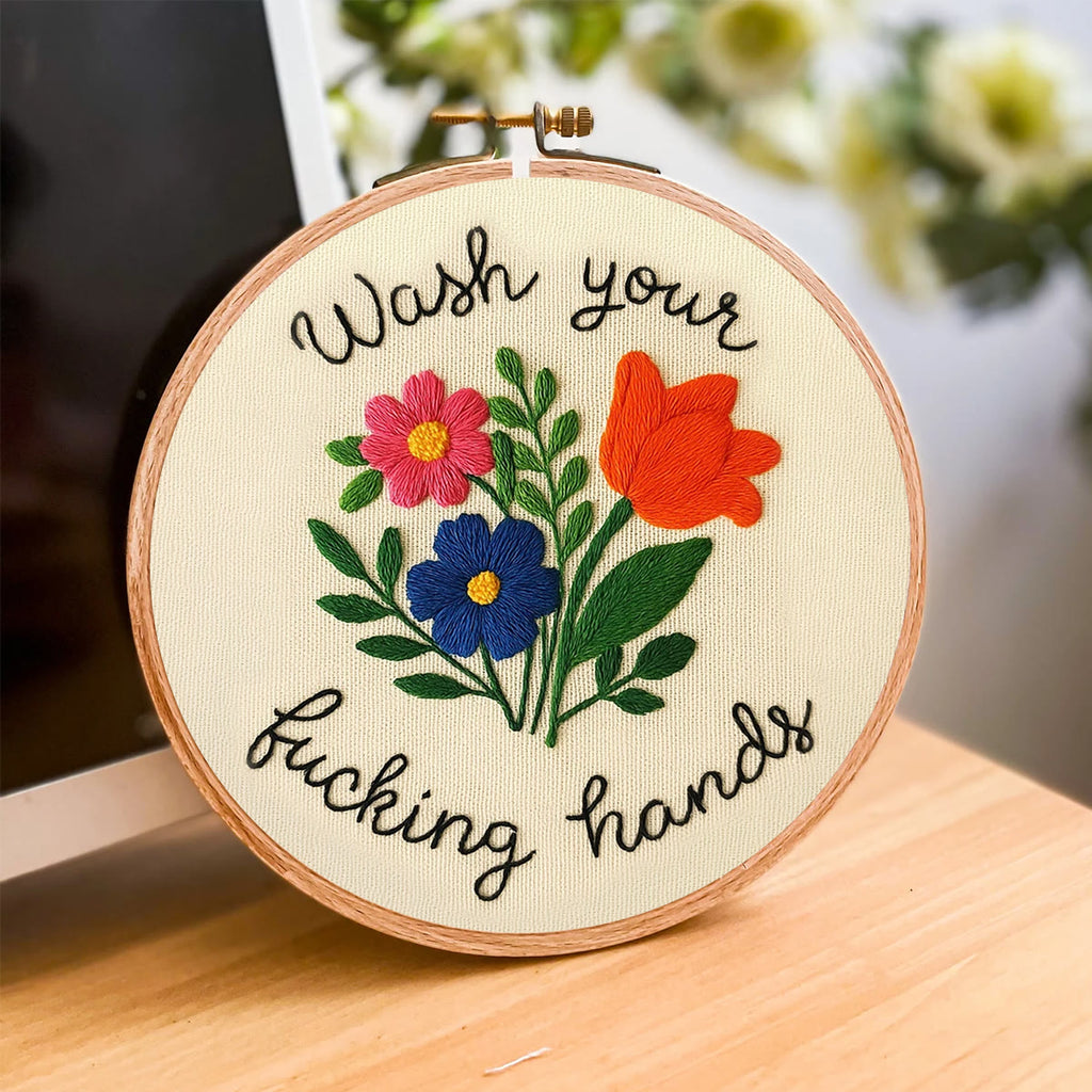 Rubbyoo Embroidery Kit - Bright Flower | Creative Floral Craft - image 1