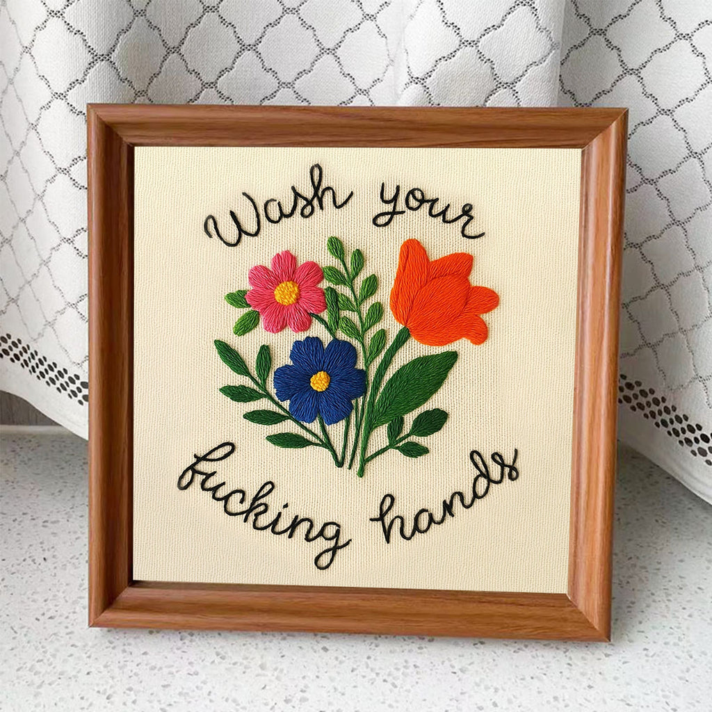 Rubbyoo Embroidery Kit - Bright Flower | Creative Floral Craft - Embroidery Kit Plus An Extra Frame - image 9