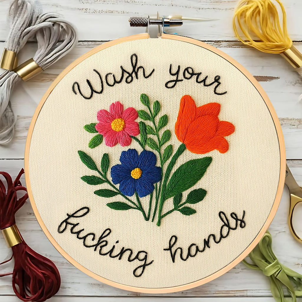 Rubbyoo Embroidery Kit - Bright Flower | Creative Floral Craft - image 3