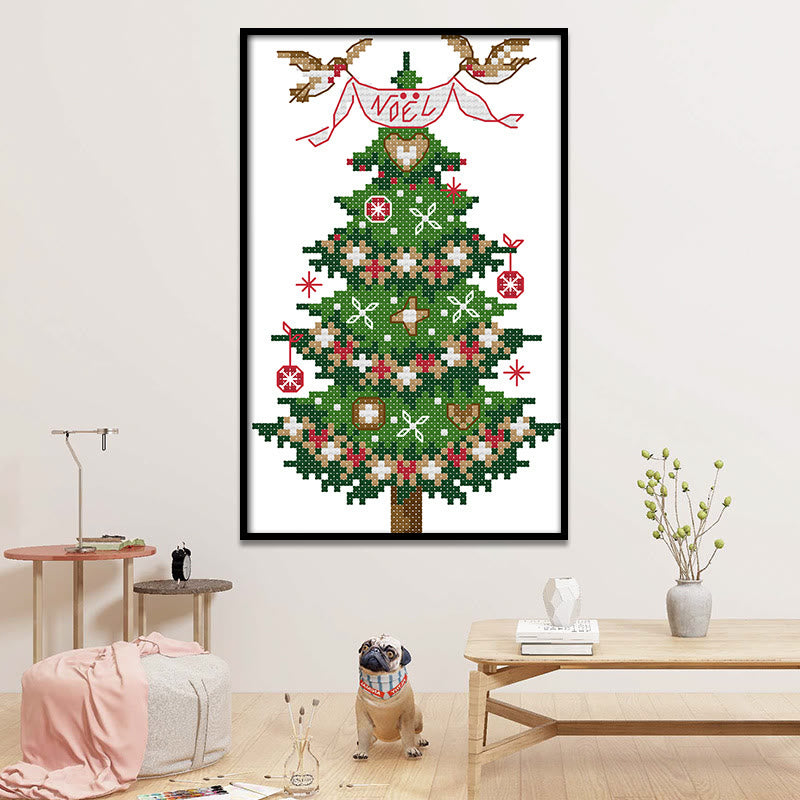Cross Stitch Kit - Christmas Tree | Unique Christmas Handicraft  - image 1